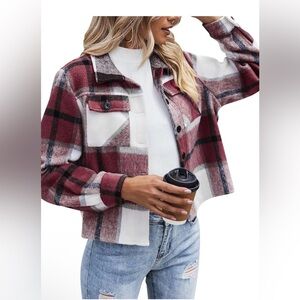 🆕Flannels for Women Cropped Shacket Jacket